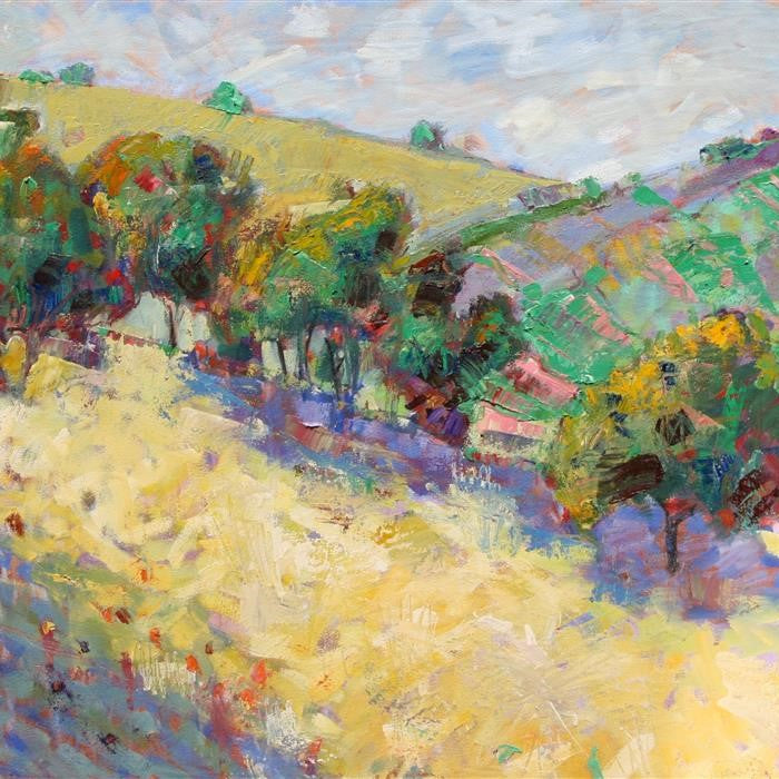 “Pacheco Pass Trees” by James Hartman was curated by Art Solutions on behalf of a client
