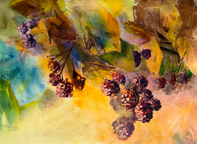 mixed media artwork by Melissa Gannon titled Blackberries