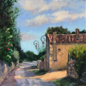 oil painting by Elizabeth Garat titled Provence: In a Tarascon Alley, a Vignette of Light
