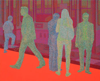 acrylic painting by Hyoungseok Kim titled Ghost in the City - Station