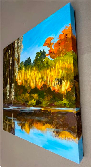 Spanish Moss and River Grasses by JoAnn Golenia |  Side View of Artwork 