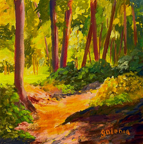 acrylic painting by JoAnn Golenia titled Spring Hike