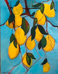 acrylic painting by Jodi Dann titled Lemon Branches