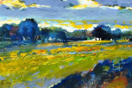 acrylic painting by Kip Decker titled Light On Mustard