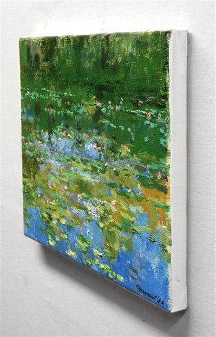 Water Lilies Heat of Day by Onelio Marrero |  Side View of Artwork 