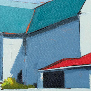 Barn Red Roof by Ruth LaGue |   Closeup View of Artwork 