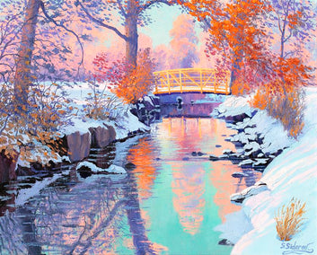 oil painting by Stanislav Sidorov titled Lilac Winter