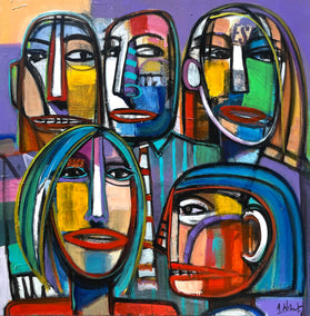 acrylic painting by Allen Wittert titled Face Values