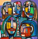 Original art for sale at UGallery.com | Face Values by Allen Wittert | $2,700 | acrylic painting | 35.5' h x 35.5' w | thumbnail 1