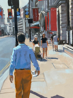 Orange Trousers, Piccadilly by Andrew Hird |   Closeup View of Artwork 