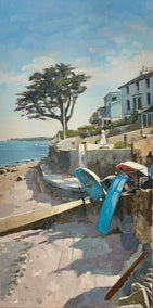 oil painting by Andrew Hird titled The Northbank Tree, Isle of Wight