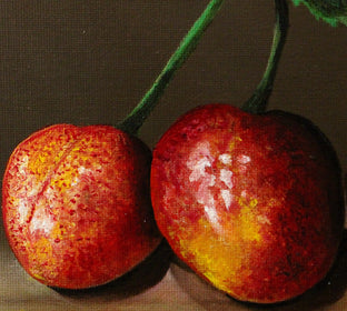 Sister Cherries by Art Tatin |   Closeup View of Artwork 