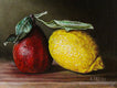 Original art for sale at UGallery.com | Sweet and Sour (Pear and Lemon) by Art Tatin | $325 | oil painting | 6' h x 8' w | thumbnail 1