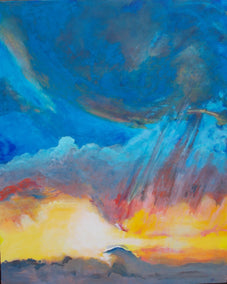 acrylic painting by Benjamin Thomas titled Sky on Fire