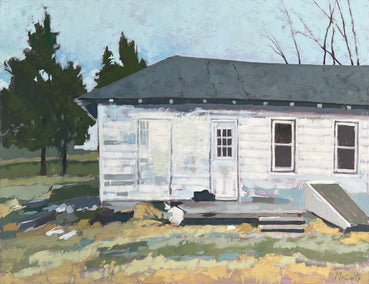 oil painting by Brian McCarty titled The White Shed