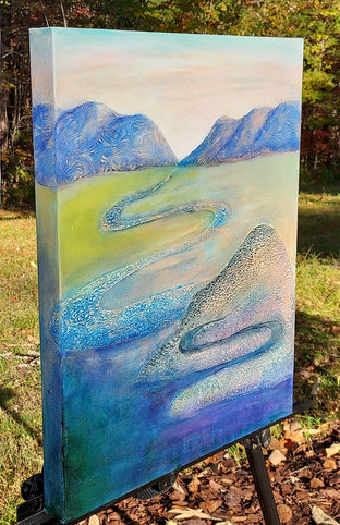 Follow the Bend by Brit J Oie |  Side View of Artwork 