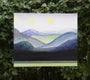 Original art for sale at UGallery.com | Moons over Mountains by Brit J Oie | $850 | mixed media artwork | 20' h x 24' w | thumbnail 3