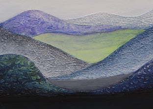 Moons over Mountains by Brit J Oie |   Closeup View of Artwork 