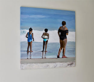 Day at the Beach by Carey Parks |  Side View of Artwork 