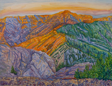 mixed media artwork by Crystal DiPietro titled Alpenglow