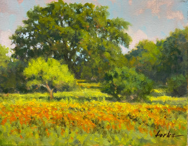 oil painting by David Forks titled Wildflowers West of Marble Falls