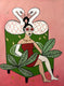 Original art for sale at UGallery.com | Flamingo Chair by Diana Rosa | $1,175 | acrylic painting | 30' h x 22' w | thumbnail 1