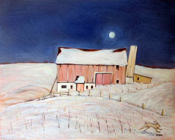 oil painting by Doug Cosbie titled Moonlight Run