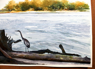 Morning Heron by Dwight Smith |  Side View of Artwork 