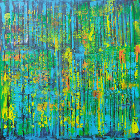 acrylic painting by Elena Andronescu titled Amazonian Rainforest