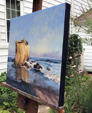 Rock at El Matador Beach; Malibu by Elizabeth Garat |  Side View of Artwork 