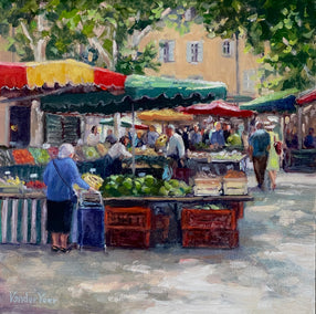 oil painting by Faye Vander Veer titled Market Day (Provence)