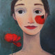 Original art for sale at UGallery.com | Kiss by Galya Popova | $850 | oil painting | 11.8' h x 11.8' w | thumbnail 1