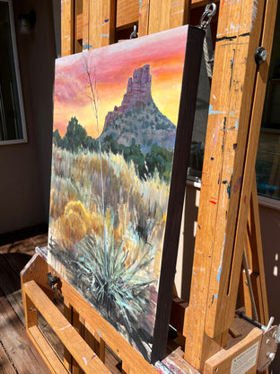 Sedona Sunset with Yucca by Heather Foster |  Side View of Artwork 