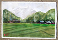 Original art for sale at UGallery.com | Rice Field by James Nyika | $700 | watercolor painting | 15' h x 22' w | thumbnail 3