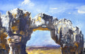 Original art for sale at UGallery.com | Wolfburg Arch by James Nyika | $975 | watercolor painting | 22' h x 30' w | thumbnail 4