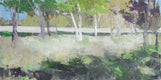 Original art for sale at UGallery.com | Tree Row by Field by Janet Dyer | $700 | acrylic painting | 12' h x 24' w | thumbnail 1