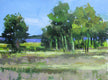 Original art for sale at UGallery.com | View of Lavender by Janet Dyer | $975 | acrylic painting | 18' h x 24' w | thumbnail 1