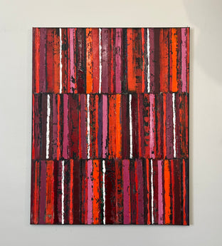 Red/Black Triple Stripes by Janet Hamilton |  Context View of Artwork 