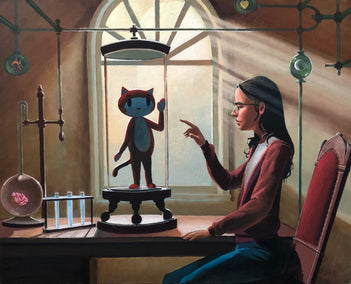 oil painting by Jesse Aldana titled The Alchemist