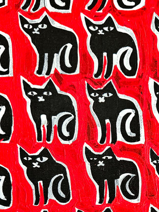 36 Black Cats by Jessica JH Roller |   Closeup View of Artwork 