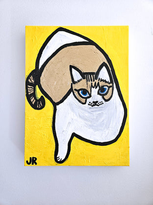 Cat on Yellow by Jessica JH Roller |  Context View of Artwork 