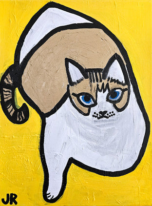 Cat on Yellow by Jessica JH Roller |  Artwork Main Image 