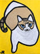 Original art for sale at UGallery.com | Cat on Yellow by Jessica JH Roller | $400 | acrylic painting | 16' h x 12' w | thumbnail 1