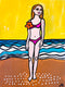 Original art for sale at UGallery.com | Girl on Beach by Jessica JH Roller | $550 | acrylic painting | 24' h x 18' w | thumbnail 1