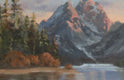 Original art for sale at UGallery.com | Sunrise in the Grand Tetons by Joanie Ford | $275 | oil painting | 10' h x 17' w | thumbnail 4