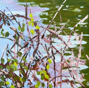 acrylic painting by JoAnn Golenia titled Streamside