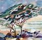 Original art for sale at UGallery.com | Acacia Trees 2 by Joe Giuffrida | $500 | mixed media artwork | 15' h x 22' w | thumbnail 4