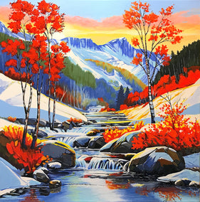 acrylic painting by John Jaster titled Spring in the Mountains