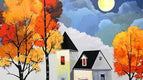 Original art for sale at UGallery.com | Under a Harvest Moon by John Jaster | $850 | acrylic painting | 20' h x 20' w | thumbnail 4