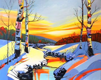 acrylic painting by John Jaster titled Winter's Glow